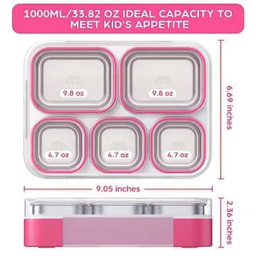 TIME4DEALS Stainless Steel Bento Box for Kids Leakproof