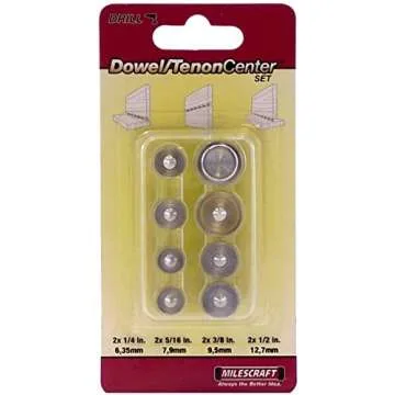 Milescraft 5343 8pc Drill Center Set for Dowel and Tenon