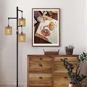 3 Pack Rattan Lamp Shade Small Boho Shades Replacement - Pendant Sconce Shade Ceiling Fan Light Covers Cylinder Woven Lampshade for Floor Lamps Pendant Light Chandelier Wall Sconces Light Fixture