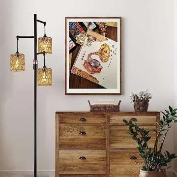 3 Pack Rattan Lamp Shade Small Boho Shades Replacement - Pendant Sconce Shade Ceiling Fan Light Covers Cylinder Woven Lampshade for Floor Lamps Pendant Light Chandelier Wall Sconces Light Fixture