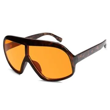 HERJOUR Oversized Retro Trendy Aviator Sunglasses Womens Mens 70s Classic Vintage Sun Glasses AR82243