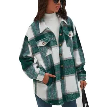 CHYRII Women's Stylish Plaid Shacket for All Occasions