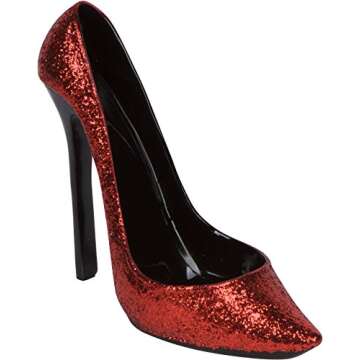 Hilarious Home 8.5" x 7"H High Heel Wine Bottle Holder - Stylish Conversation Starter Wine Rack (Red...