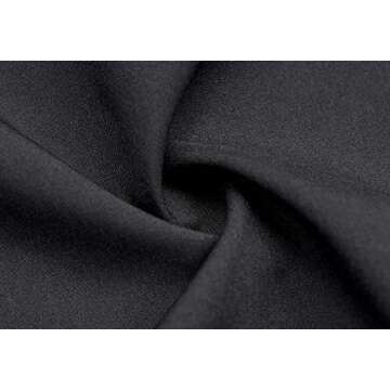 MITILLY Women's V Neck Ruffle Solid Color Loose Swing Casual T-Shirt Dress with Pockets Large Black