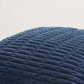 Fancy Homi 2 Packs Dusty Blue Decorative Throw Pillow Covers 20x20 Inch for Living Room Couch Bed Sofa, Rustic Farmhouse Boho Home Decor, Soft Striped Corduroy Square Cushion Case 50x50 cm