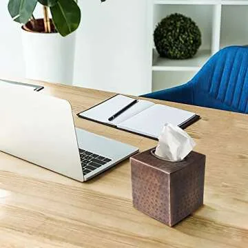 Monarch Abode Hand Hammered Tissue Box Holder - Antique Copper