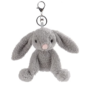 Apricot Lamb Cute Toys Plush Gray Bunny Rabbit Soft Keychain for Kids