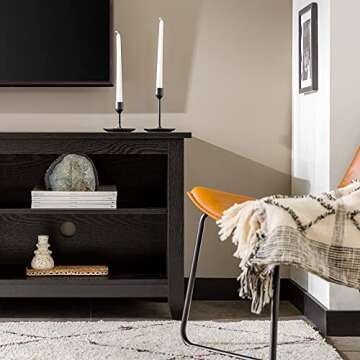 Walker Edison Wren Black TV Console for 65 Inch TVs