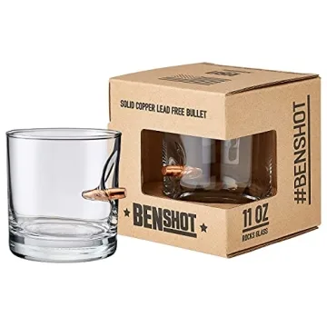 BenShot Rocks Glass with .308 Bullet - 11oz USA Made