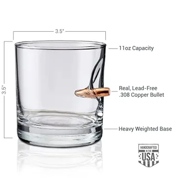 BenShot Rocks Glass with .308 Bullet - 11oz USA Made