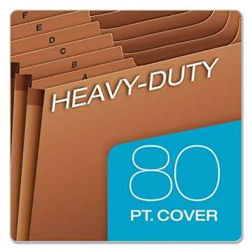 Pendaflex Heavy Duty Expanding File with Extra-Thick Cover, Tyvek Reinforced Edges, 21 Pockets, A–Z Tabs, Elastic Cord Closure, Letter Size (R117ALHD),Brown