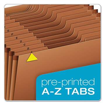 Pendaflex Heavy Duty Expanding File with Extra-Thick Cover, Tyvek Reinforced Edges, 21 Pockets, A–Z Tabs, Elastic Cord Closure, Letter Size (R117ALHD),Brown