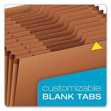 Pendaflex Heavy Duty Expanding File with Extra-Thick Cover, Tyvek Reinforced Edges, 21 Pockets, A–Z Tabs, Elastic Cord Closure, Letter Size (R117ALHD),Brown