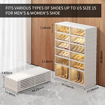 CIMLORD 6-Tier Foldable Shoe Rack Organizer for Closet