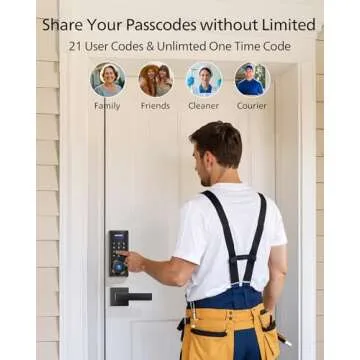 Philips Keyless Entry Door Lock, Fingerprint Door Lock with Touchscreen, Electronic Door Lock, Long-Last Battery Life, Auto-Lock, One-Time Code, Keypad Deadbolt Lock, One-Touch Locking, Matte Black