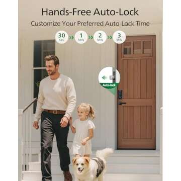 Philips Keyless Entry Door Lock, Fingerprint Door Lock with Touchscreen, Electronic Door Lock, Long-Last Battery Life, Auto-Lock, One-Time Code, Keypad Deadbolt Lock, One-Touch Locking, Matte Black