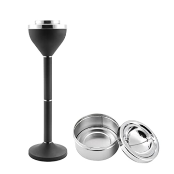 Anfrere Standing Ashtray Outdoor – Large & Sturdy Metal Design for Cigarette Disposal