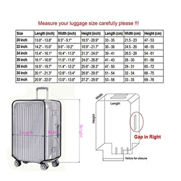 JenKin Luggage Protector Clear PVC Suitcase Cover 20-30 Inch