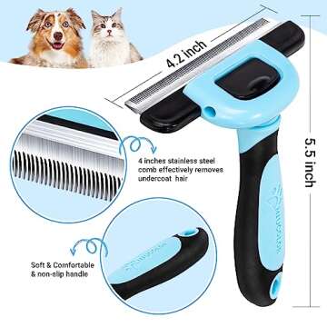 MIU COLOR Pet Grooming Brush, Deshedding Tool for Dogs & Cats, Effectively Reduces Shedding by up to...
