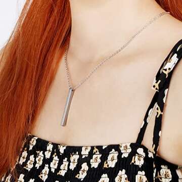 JoycuFF Birthday Gifts for Girls Vertical Bar Necklaces Inspirational Graduation Necklace Friendship...
