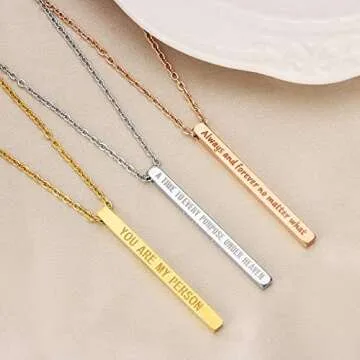 JoycuFF Birthday Gifts for Girls Vertical Bar Necklaces Inspirational Graduation Necklace Friendship Pendant Jewelry Personalized Mantra Let Your Faith Be Bigger Than Your Fear