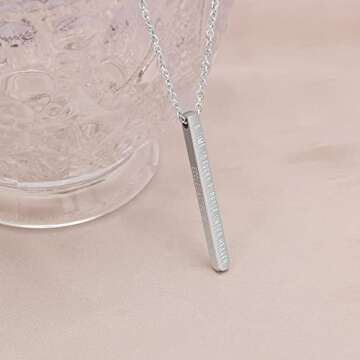 JoycuFF Birthday Gifts for Girls Vertical Bar Necklaces Inspirational Graduation Necklace Friendship Pendant Jewelry Personalized Mantra Let Your Faith Be Bigger Than Your Fear