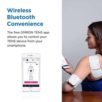 OMRON Avail TENS Unit, Wireless Bluetooth Muscle Stimulator, Microcurrent Massage Therapy for Lower Back, Arm, Leg, Shoulder, Foot, Arm, and Arthritis Pain, Drug-Free Pain Relief (PM601)