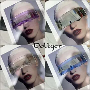 Dollger Futuristic Wrap Around Sunglasses for Parties