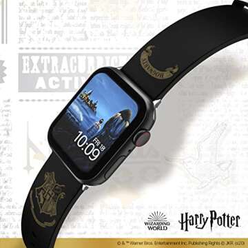 Harry Potter - Hogwarts Gold Smartwatch Band – Officially Licensed, Compatible with Every Size & Series of Apple Watch (watch not included)