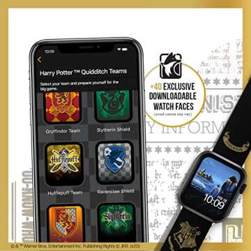 Harry Potter - Hogwarts Gold Smartwatch Band – Officially Licensed, Compatible with Every Size & Series of Apple Watch (watch not included)