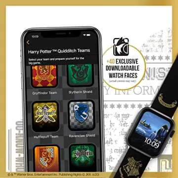 Harry Potter - Hogwarts Gold Smartwatch Band – Officially Licensed, Compatible with Every Size & Series of Apple Watch (watch not included)