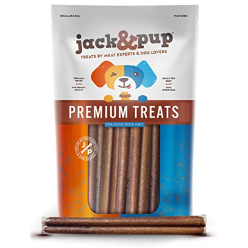 Jack&Pup Bully Sticks for Medium Dogs - All Natural Chew