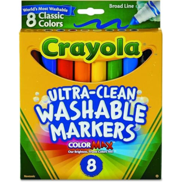 Crayola 8 Ct Broad Line Washable Markers for Kids