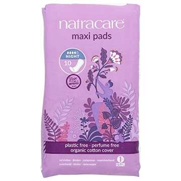 Eco-Friendly Natracare Night Time Maxi Pads - 10 Count