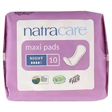 Eco-Friendly Natracare Night Time Maxi Pads - 10 Count