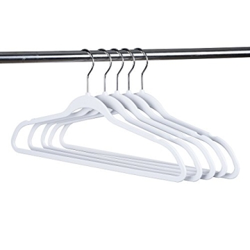 Quality Hangers 50 Pack Non-Velvet Plastic Hangers for Clothes - Heavy Duty Coat Hanger Set - Space-Saving Closet Hangers with Chrome Swivel Hook, Functional Non-Flocked Hangers - Cream White