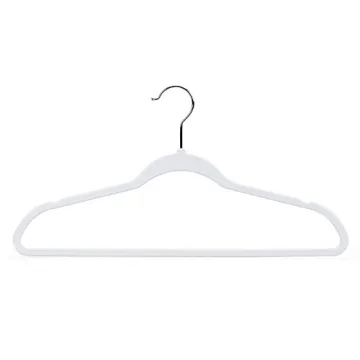 Quality Hangers 50 Pack Non-Velvet Plastic Hangers for Clothes - Heavy Duty Coat Hanger Set - Space-Saving Closet Hangers with Chrome Swivel Hook, Functional Non-Flocked Hangers - Cream White