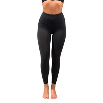 90 Degree By Reflex Ankle Length High Waist Power Flex Leggings - 7/8 Tummy Control Yoga Pants - Black - XS