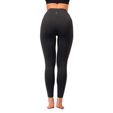 90 Degree By Reflex Ankle Length High Waist Power Flex Leggings - 7/8 Tummy Control Yoga Pants - Black - XS