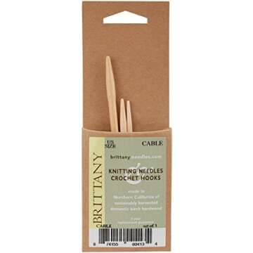Brittany Cable Needles – Natural Wood Finish, Perfect for Knitting Enthusiasts