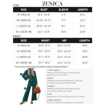 ZESICA Women's 2 Piece Outfits Set Casual Long Sleeve Knit Pullover Top and Wide Leg Pants Sweatsuit Lounge Sets,Teal,Medium