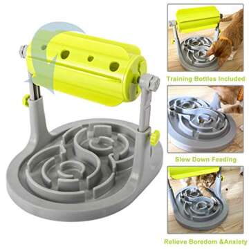 Sparkfire Interactive Dog & Cat Treat Puzzle Toy - Slow Dispensing Food - Promotes Smart Brain Stimulation and Healthy Eating - No More Boredom - Adjustable Height