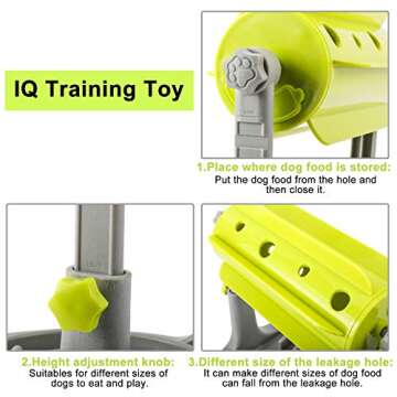 Sparkfire Interactive Dog & Cat Treat Puzzle Toy - Slow Dispensing Food - Promotes Smart Brain Stimulation and Healthy Eating - No More Boredom - Adjustable Height