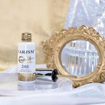 RARJSM Metallic Nail Art Gel Liner Bronze Gold Mirror Chrome 3D Effect Gel Nail Polish 8ml Build in Thin Brush Metal Painted Drawing Striper Painting Gel Polish Soak off Curing Requires for Home Salon