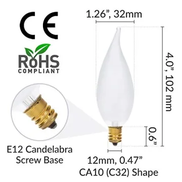 Simba Flame Tip Candle Light Bulbs - Warm White 2700K