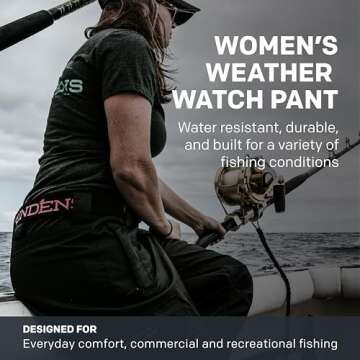 Grundéns Women's Weather Watch Pant | Updated | Waterproof, Stain-Resistant, Black, Small