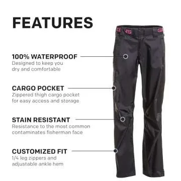 Grundéns Women's Weather Watch Pant | Updated | Waterproof, Stain-Resistant, Black, Small