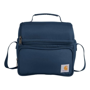 Carhartt Insulated 12 Can Two Compartment Lunch Cooler, Durable Fully-Insulated Lunch Box, Navy