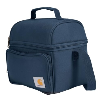 Carhartt Insulated 12 Can Two Compartment Lunch Cooler, Durable Fully-Insulated Lunch Box, Navy