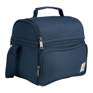 Carhartt Insulated 12 Can Two Compartment Lunch Cooler, Durable Fully-Insulated Lunch Box, Navy